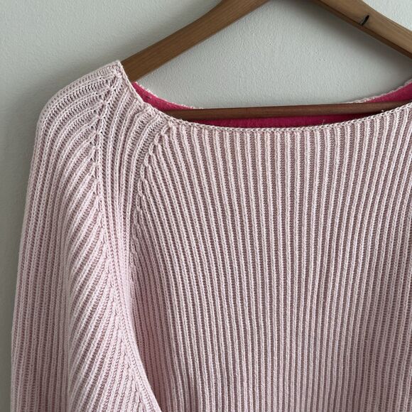 Ribbed Chunky Knit Sweater size S Pink Oversized Slouchy Cabincore Soft Girl - Picture 8 of 10